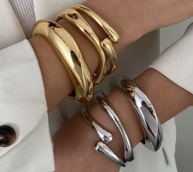 Vintage geometrisk armring i rustfrit stål
