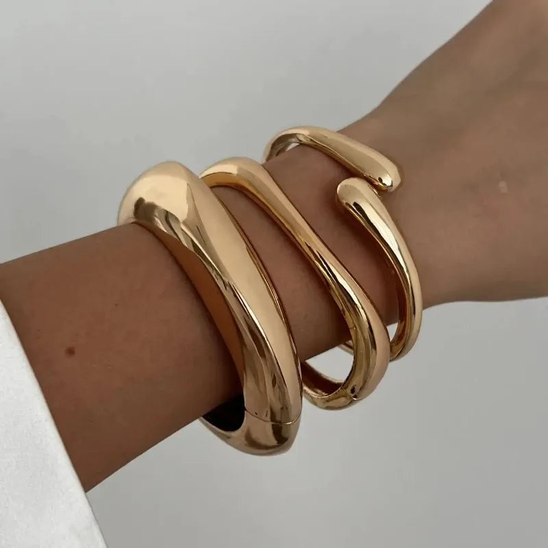 Vintage geometrisk armring i rustfrit stål