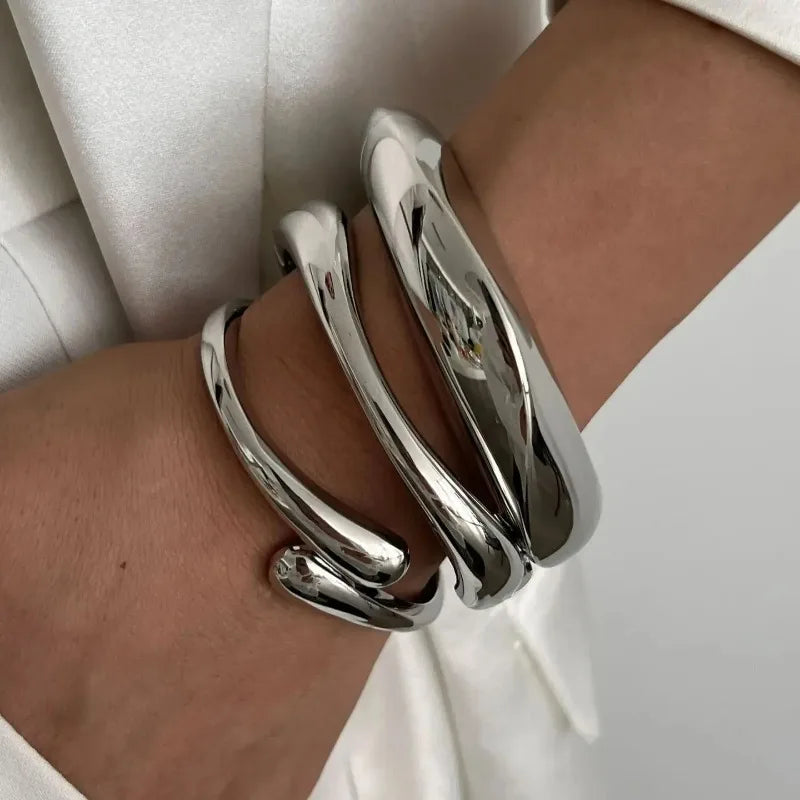 Vintage geometrisk armring i rustfrit stål