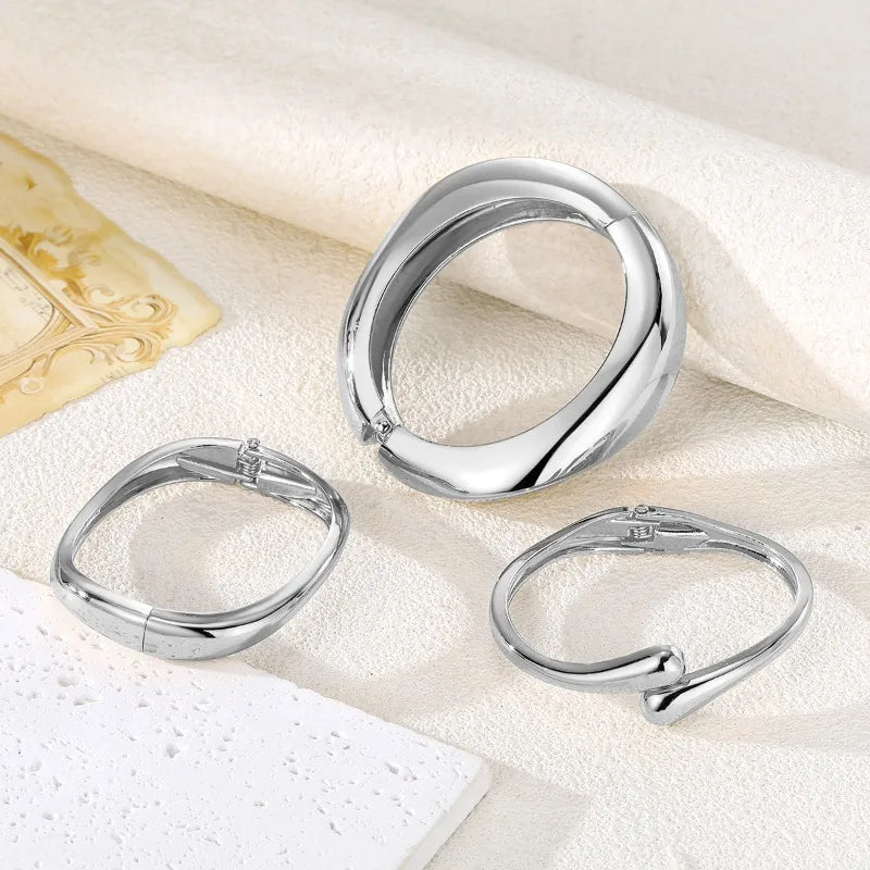 Vintage geometrisk armring i rustfrit stål
